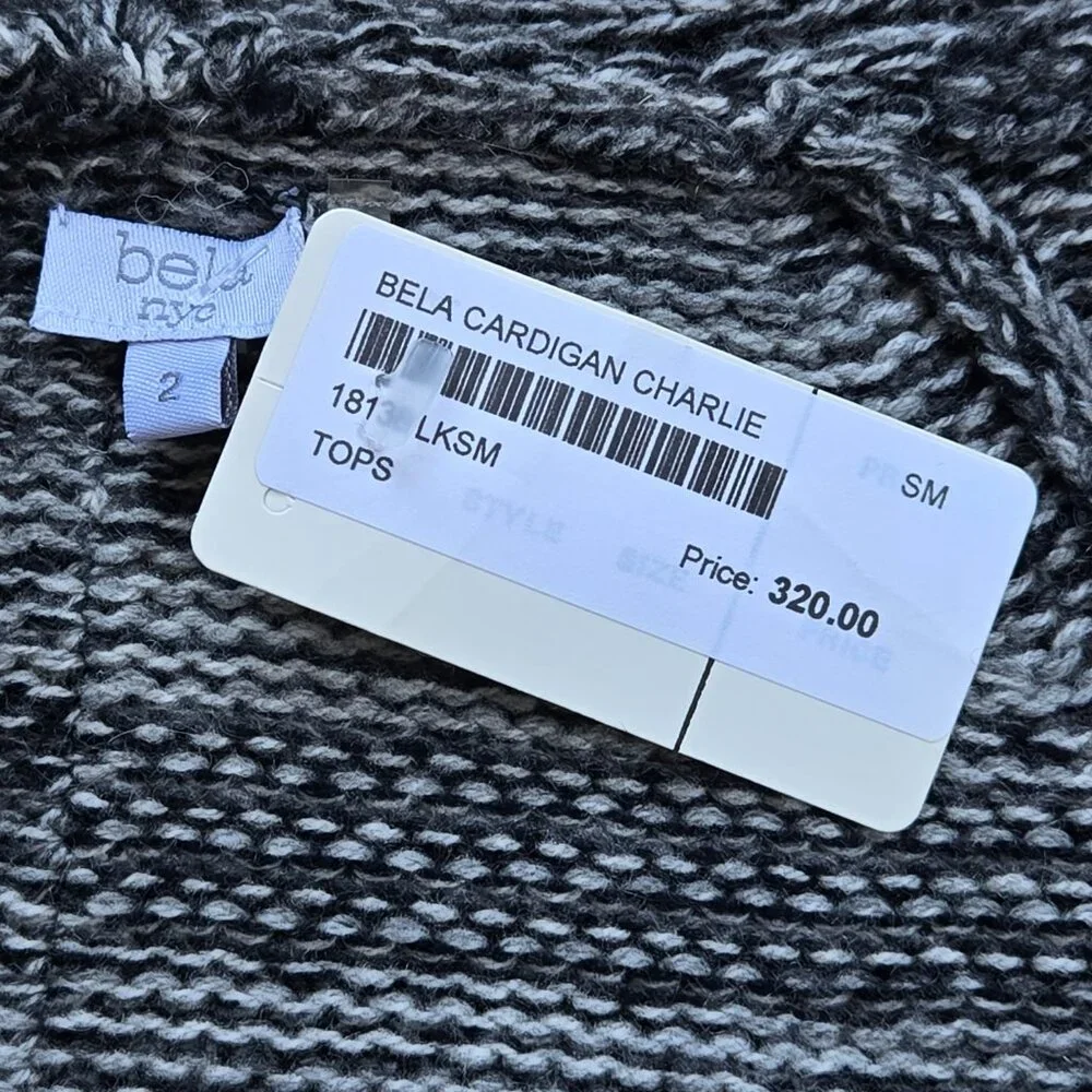 NWT bela.nyc Wool Cashmere Luxe Cardigan Grey - Picture 8 of 11